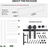 30inx80in White Barn Door and 5.5FT Sliding Barn Door Hardware Kit Included,Solid,MDF, PVC Surface,D