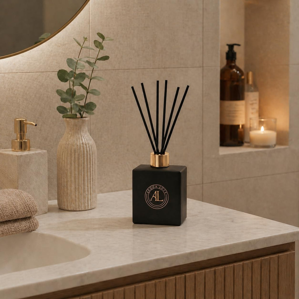 Black Reed Diffusers | Premium Fragrance Diffuser | Reed Diffuser Sticks in Oil Set with Sunlit Scent | Smell Good