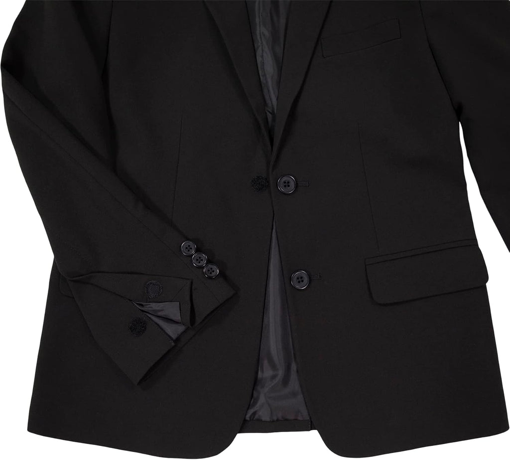 Boys' Adaptive Flex Stretch Suit Jacket, Faux Buttons & Velcro Closure