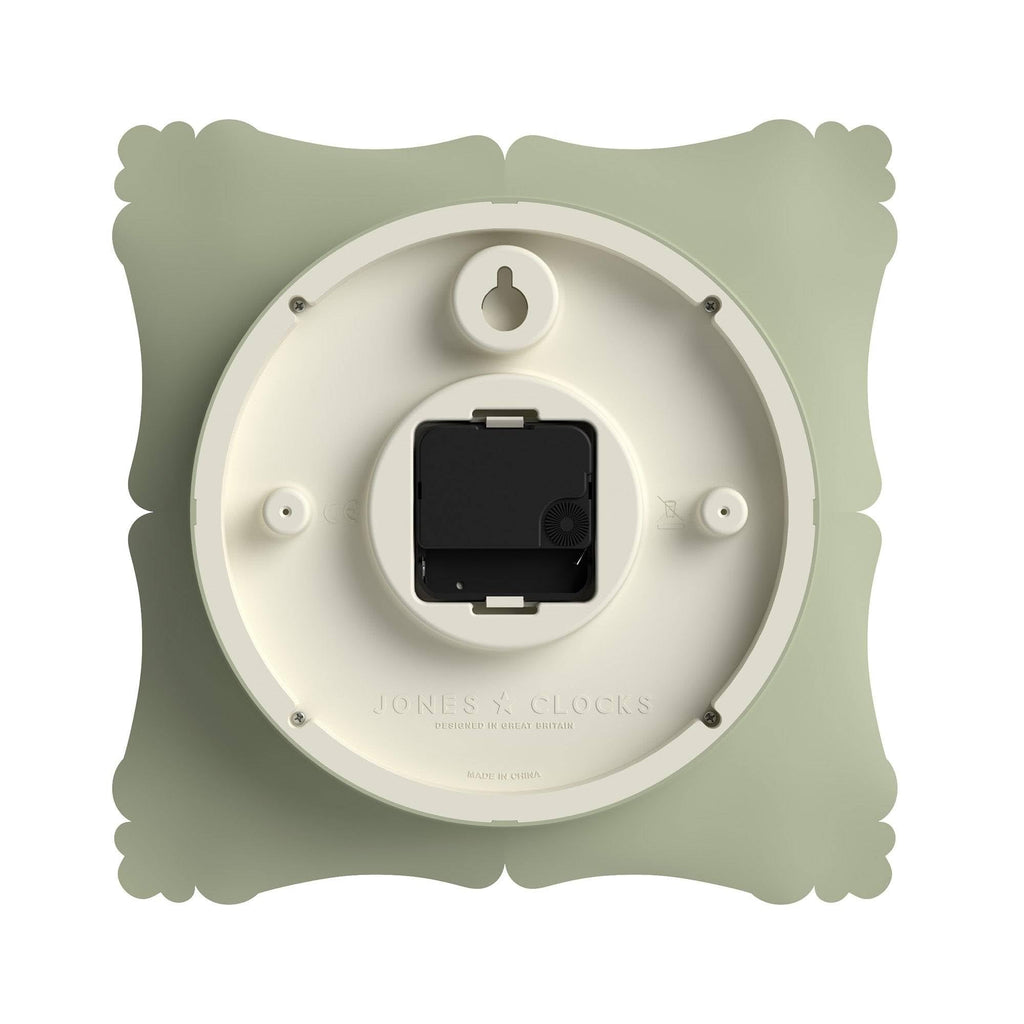 Rialto wall Clock | Ornate Square Clock | 10" | Sage Green