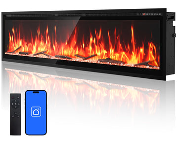 72" Smart Linear Electric Fireplace, WiFi App Voice & Remote Control