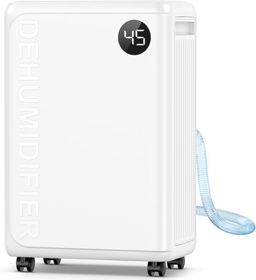32 Pint Dehumidifier for Basement, 2500 sq.ft Dehumidifiers for Home with Drain Hose, 3 Modes, Auto Defrost, 24H Timer