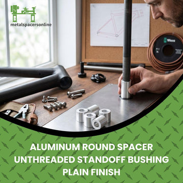 Aluminum Spacer 1/2" OD x 1/4" ID x 7/8" Long-Round Spacer Unthreaded Standoff Bushing Plain Finish, Fits Screws