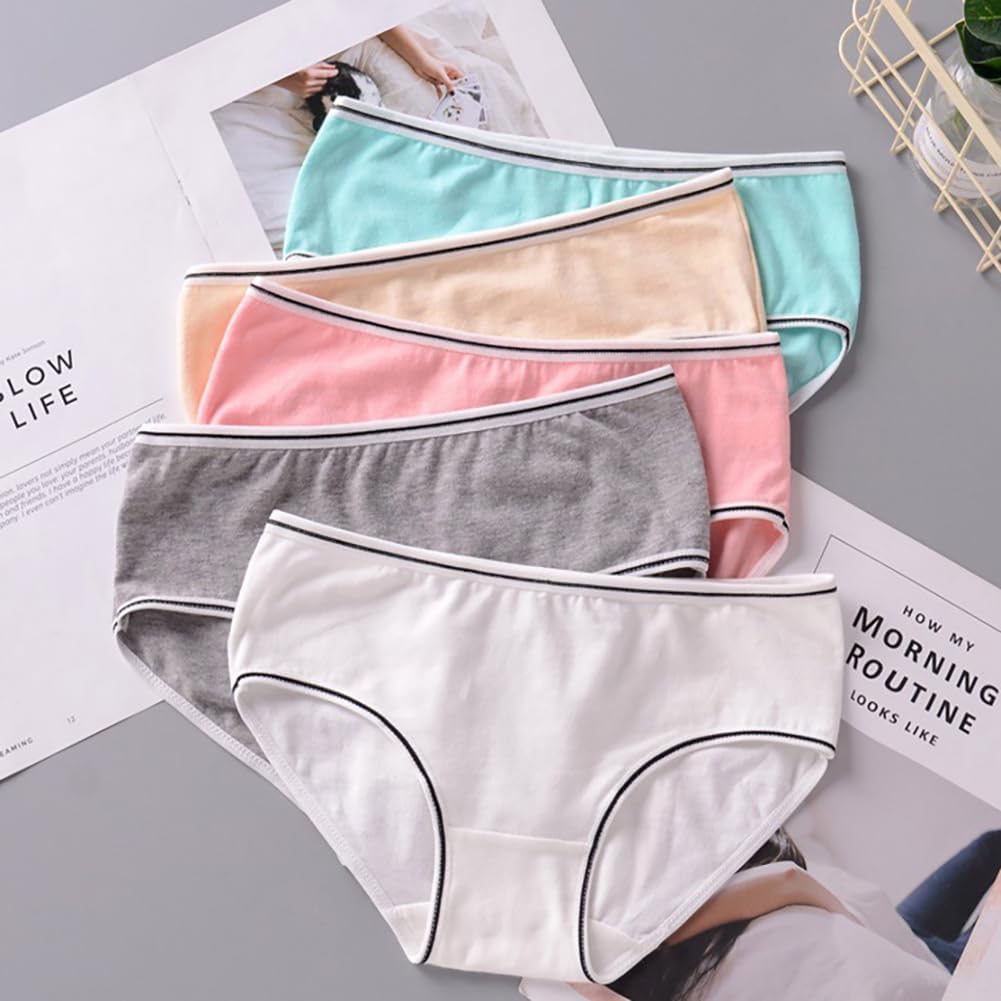 Teen Girls Underwear for 12 Pack Cotton Briefs (L, Multicolor, )