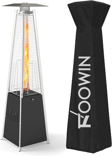 Patio Heater 48,000 BTU Outdoor Propane Heater with Wheels | Pyramid Patio Heater Outdoor Heaters w/Waterproof Cover