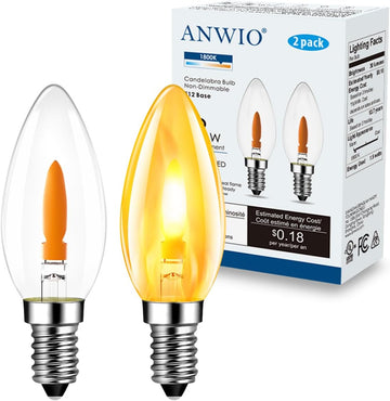 LED Flickering Flame Light Bulbs E12 Base for Decoration,2 Pack
