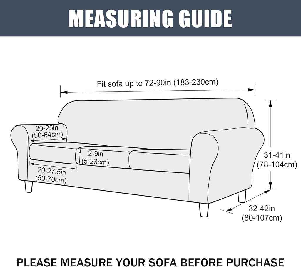 Stretch Sofa Slipcover, Soft Velvet Sofa Covers for 3 Cushion Couch Thick Furniture Protector for Pets & Kids