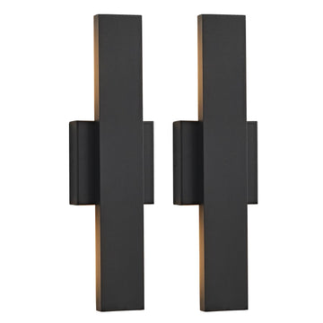 Outdoor Modern LED Wall Light Fixtures, Black Linear Exterior Wall Sconces 20W, Modern Porch Patio Light Fixture