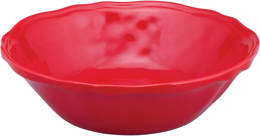 16 Piece Holiday Red Melamine Dinnerware Sets, Outdoor Dishes Set, Plates and Bowls Sets, Christmas Decorations