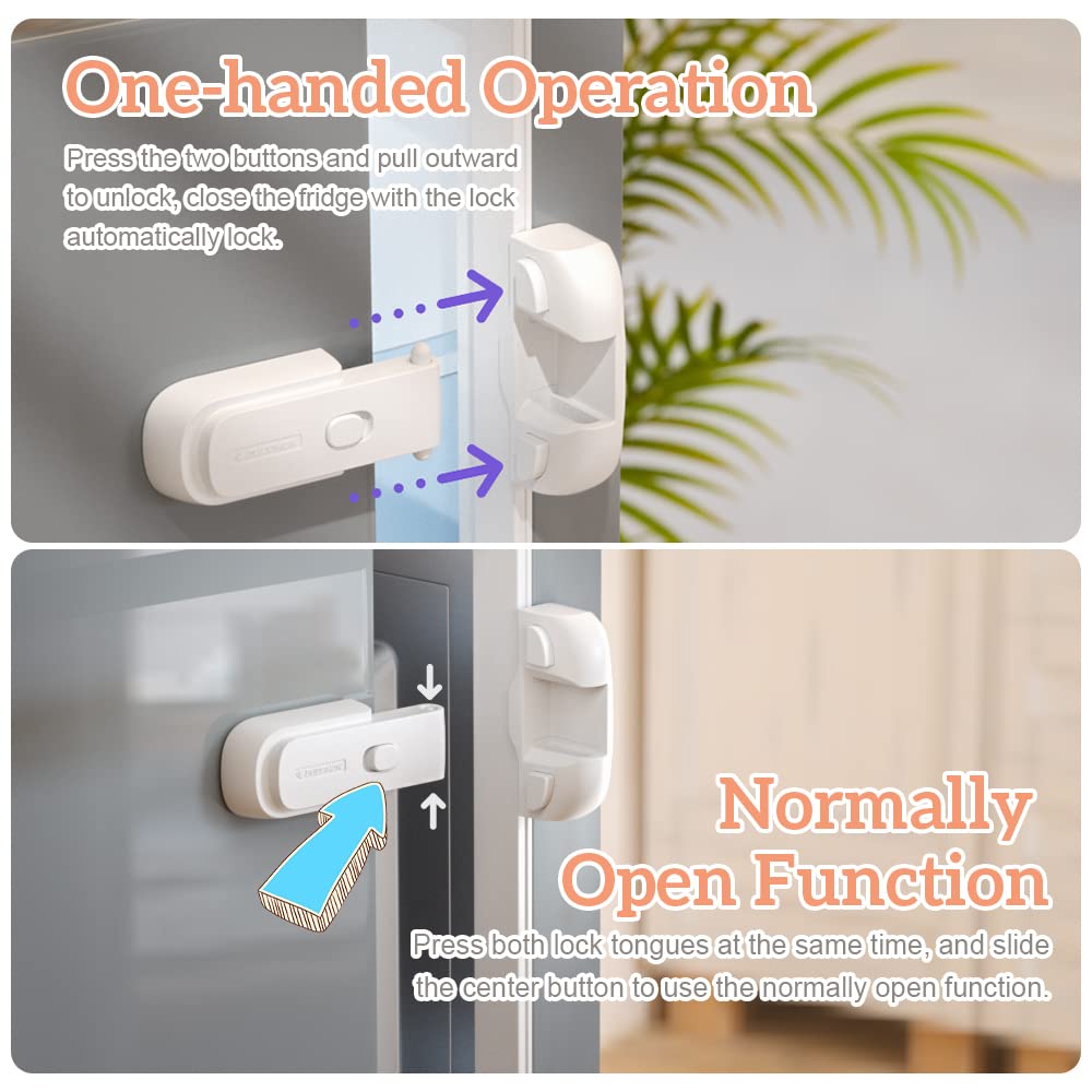 1 Pack Updated Child Proof Refrigerator/Fridge/Freezer Door Lock Apply to Max 1"(25mm) Sealing Strip for Toddlers and