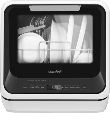 Portable Mini Dishwasher Countertop with 1.32Gal Built-in Water Tank for Apartments& RVs, No Hookup 