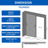 40" x 87" Frosted Glass Barn Door, Concealed Sliding Barn Door with Soft Close, Waterproof Modern Sl