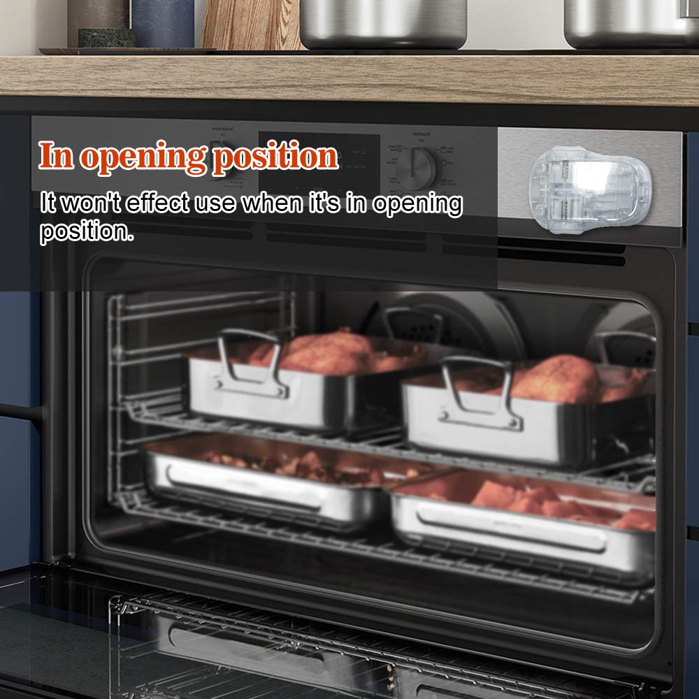Child Safety Heat-Resistant Oven Door Lock, Oven Front Lock for Kids Easy to Install, Use Adhesive,No Screws or Drill