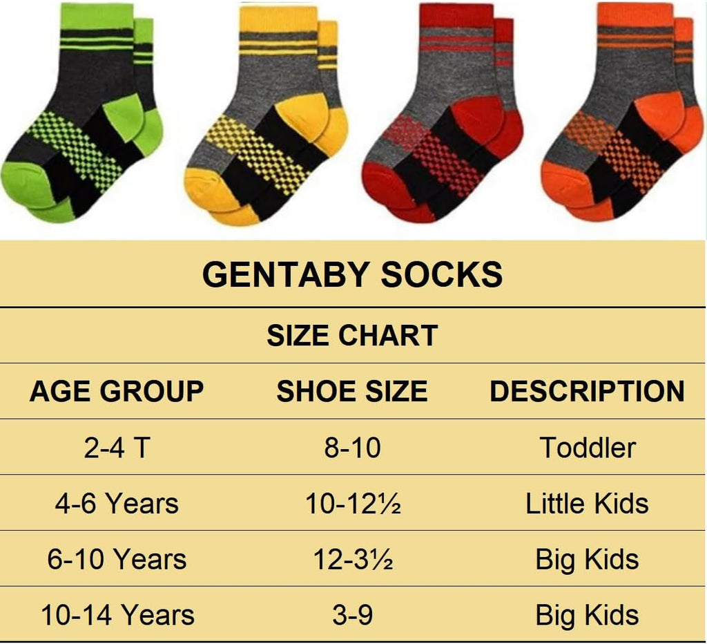 12 Pairs Boys Crew Socks Colorful Toddler Athletic Socks