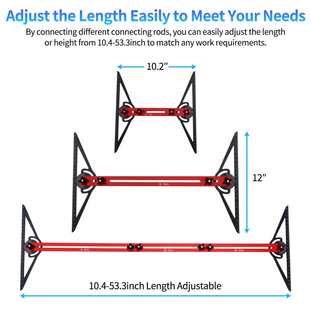 Stair Tread Template Tool, Adjustable 8-72In Stair Measuring Tool