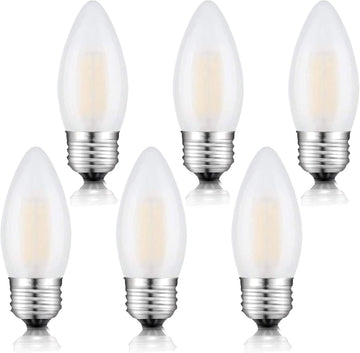 E26 Candelabra Bulb Frosted 25 Watt Light Bulbs Warm White 2700K
