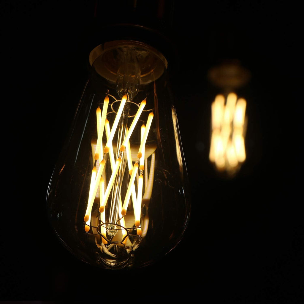 Vintage LED Edison Bulb Dimmable 15W,Equivalent 120W, Antique Style ST64 LED Filament Bulbs,1300 Lumen,2700K Soft