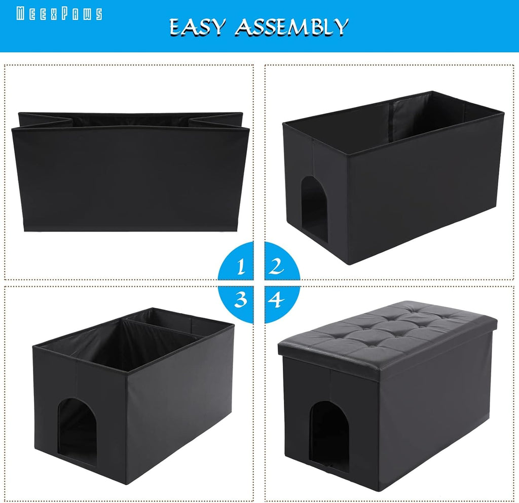 Cat Litter Box Enclosure Furniture Odor Control, Large