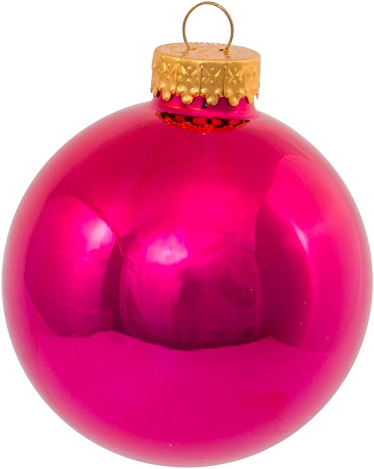 65mm Shiny Multicolored Glass Ball Ornaments, 6-Piece Box Set, GG0123 - Set of 6