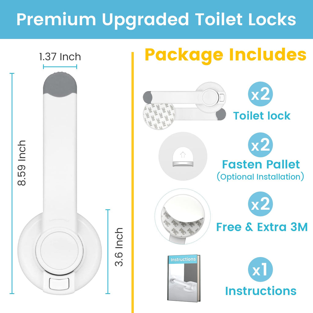 2 Pack Baby Toilet Lock for Child Safety, Toilet Seat Lock