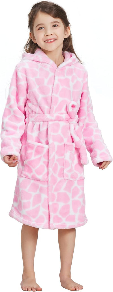 Kid's Robe Girls Boys Bathrobe Hooded Pajamas Toddler Robes Unisex Dressing Gown