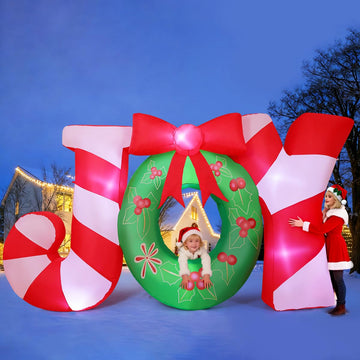 7.3FT Christmas Inflatables Joy Nativity Scene Yard LEDs Decor