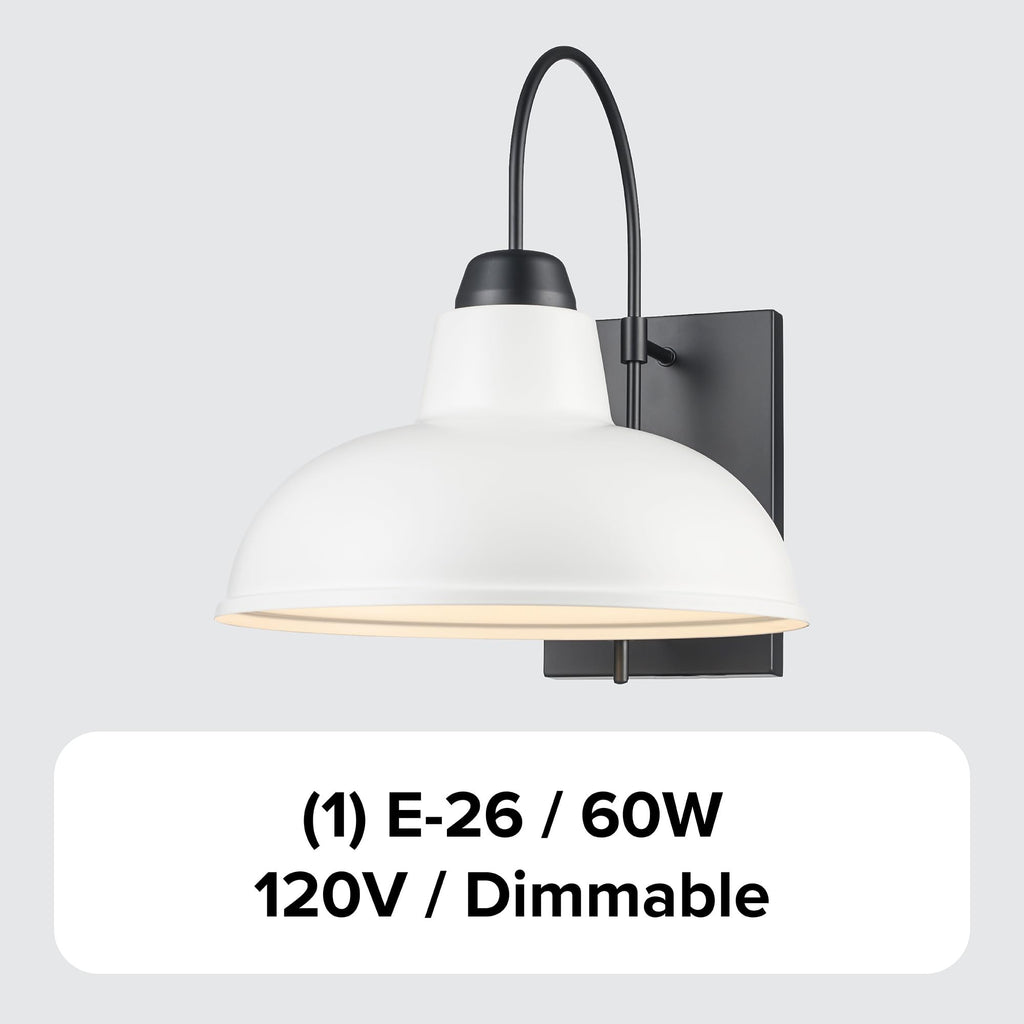 Hamilton Hawthorne Outdoor Wall Lamp | Black Finish | 13.75 x 13.75 Inch Exterior Wall Sconce | Wet Rated | E26 Bulb