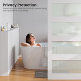 36'' x 84'' Glass Barn Door and 6.6 Ft Hardware Kit Included, MDF White Barn Door Slab with Frosted 