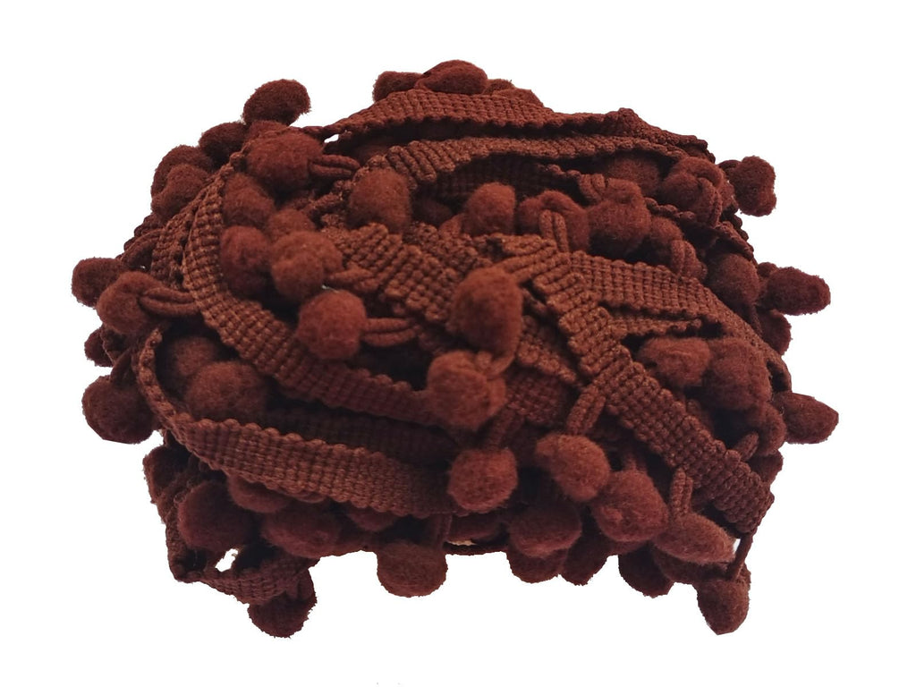 Pom Pom Trim 8 Yards 8mm Ball Fringe Trim for Sewing Accessory Decoration DIY Crafts (Dark Brown, 8mm 180822)
