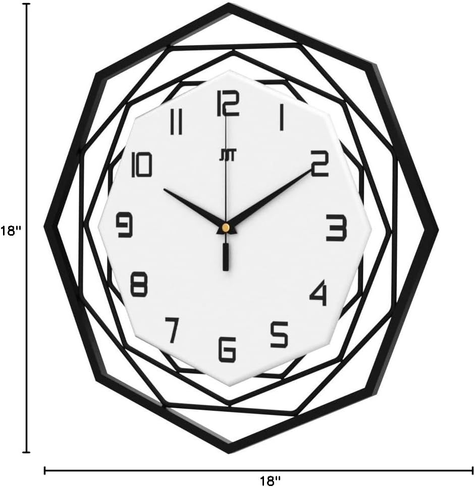 Large Wall Clock for Living Room Decor Modern Big Wall Clock for Kitchen Bedroom Home Decoration Extra Giant Black