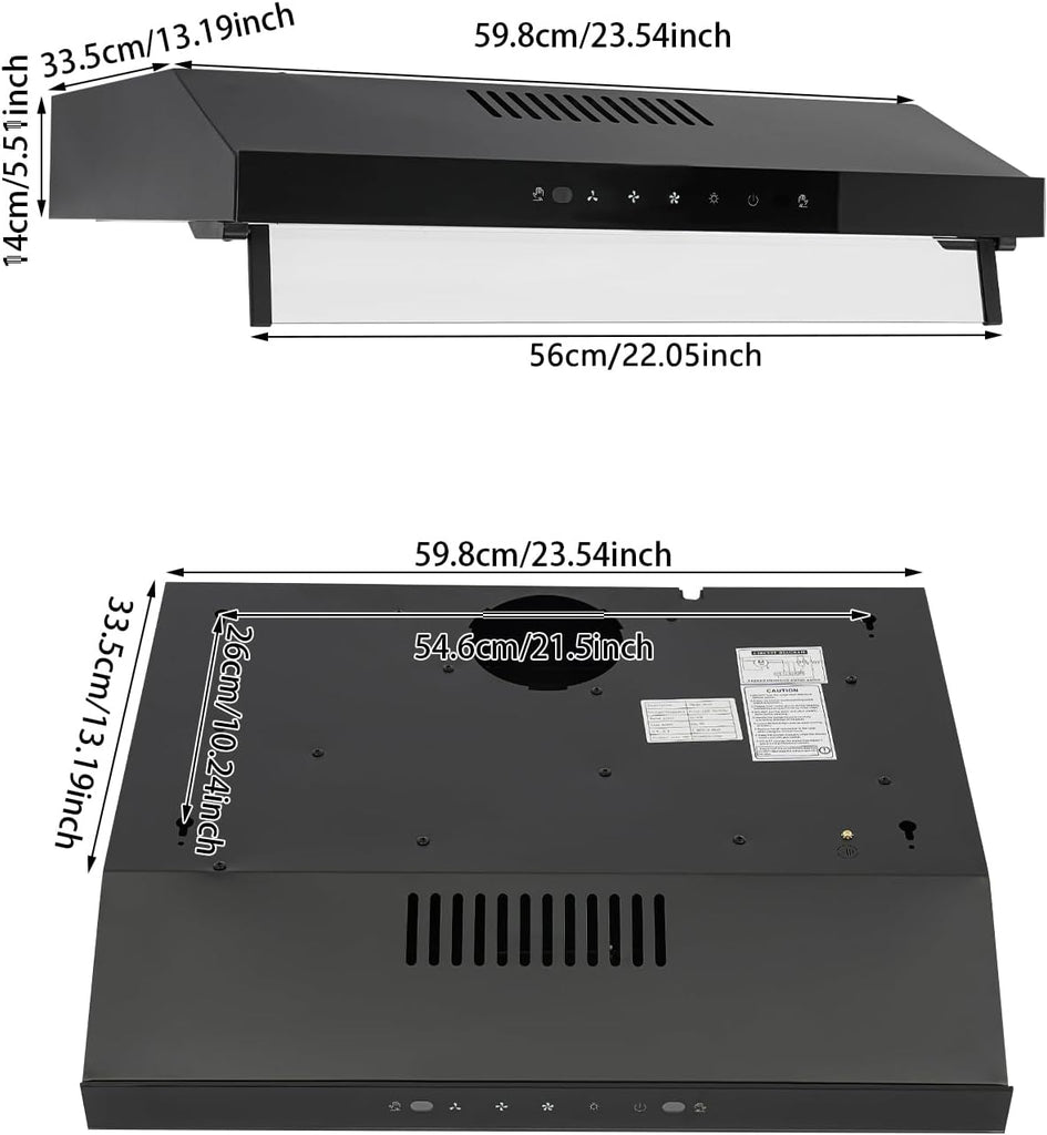 36 Inch Copper Island Mount Range Hood 610 CFM LED Lights Dishwasher-Safe Baffle Filters
