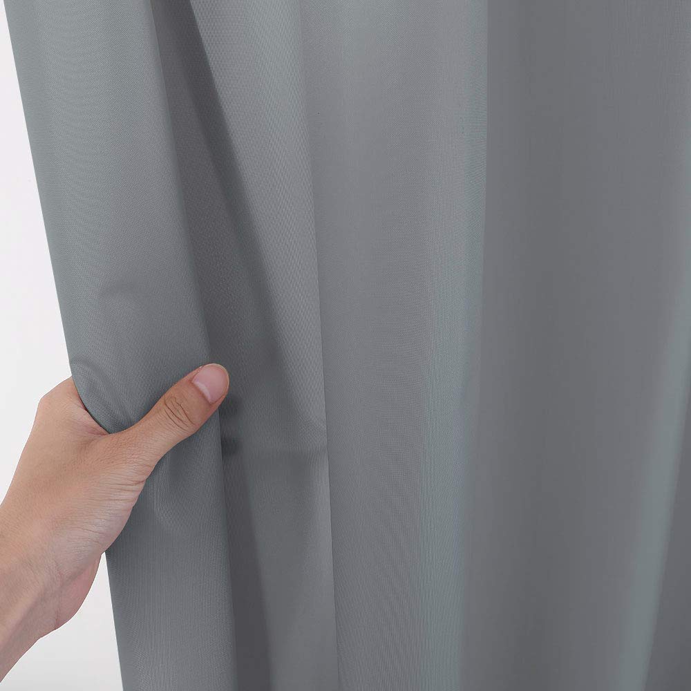 Hotel Quality 100% Waterproof Fabric Shower Curtain Liner with Magnets, 72x72 Inch, Grey