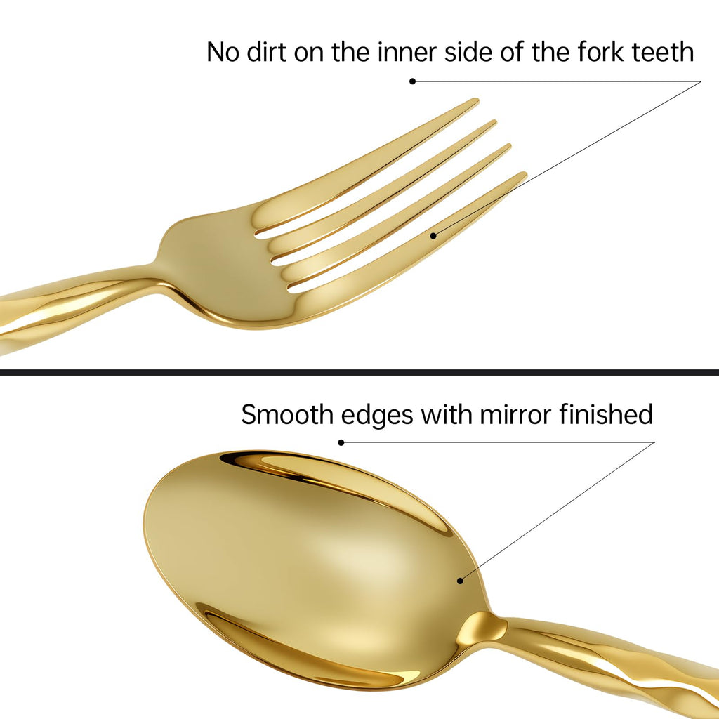 Gold Silverware Set Twisted Handle 40 Pieces Service for 8