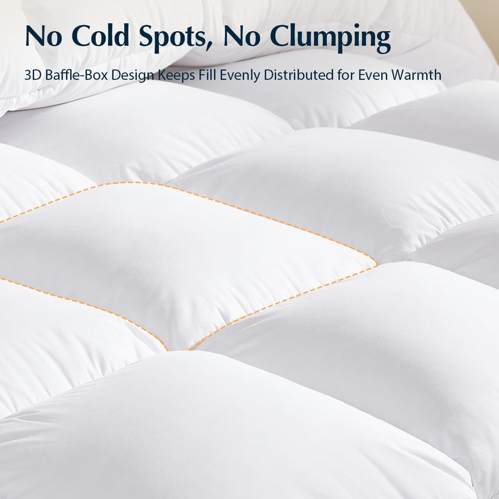 Premium Goose Down Fiber Comforter Queen, 420TC 100% Australian Cotton Shell