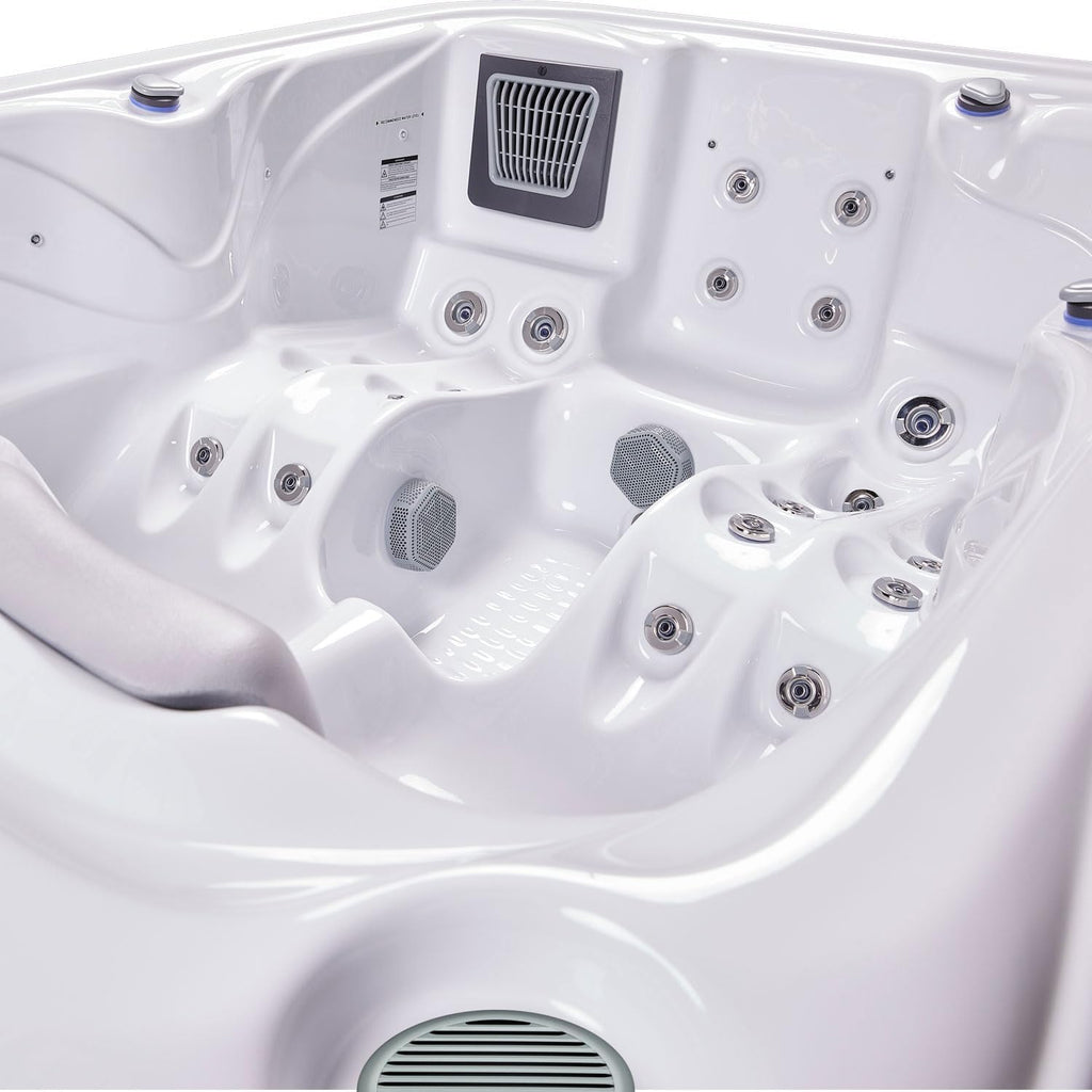 Atlanta 3 - Person 37- Jet Acrylic Hot Tub in Ice White with New Arctic Max Insulation, Built-in Stereo System, and