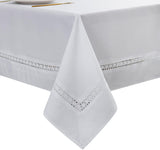 Heavy Duty Fabric Tablecloth with White Lace-Waterproof/Wrinkle Free/Stain Resistant/Oil Proof-for D