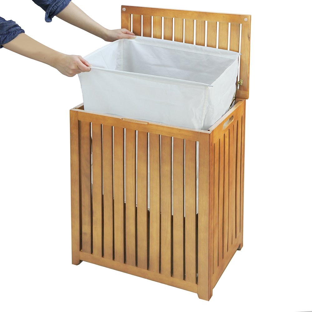 Spa-Style Bamboo Laundry Hamper