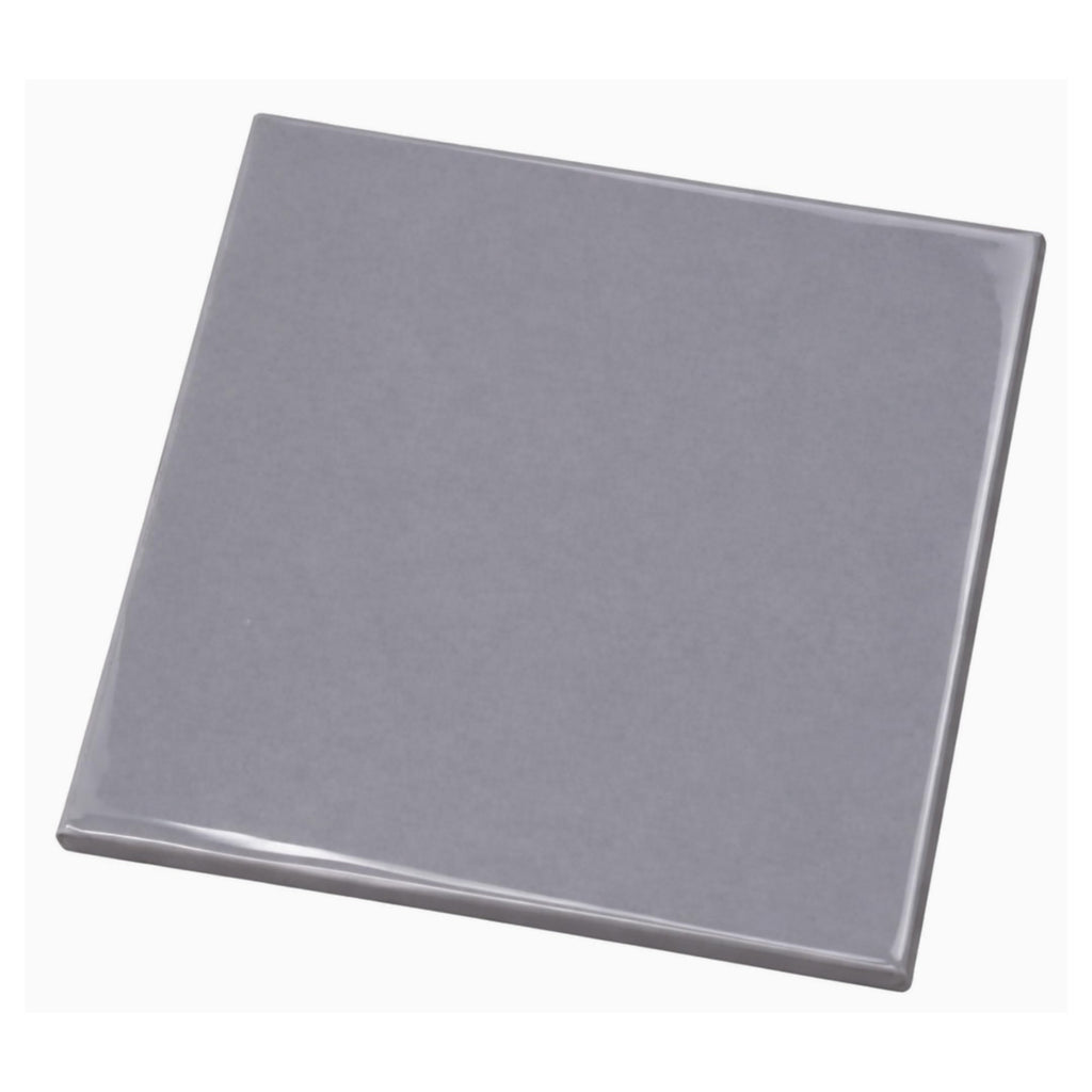 4 in Ceramic Tile Gloss 4 1/4" Box of 10 Pieces Wall and Kitchen Backsplash by - Glossy Finish, Classic Look (Gray)