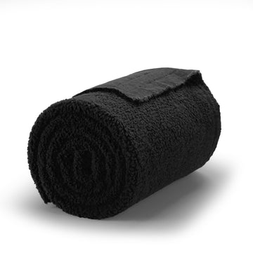 Black Sherpa Fabric 2 Yard X 63 Inch, Faux Lambskin Fleece