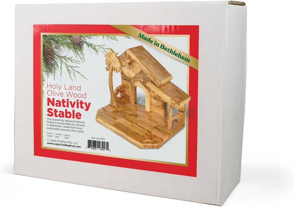 Olive Wood Nativity Set from Bethlehem - Intricately Hand Carved Wooden Nativity Set from the Holy Land