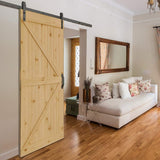 K-Bar Solid Pine Core Unfinished Interior Barn Door Slab DIY Kit 83.5 in. x 36 in.