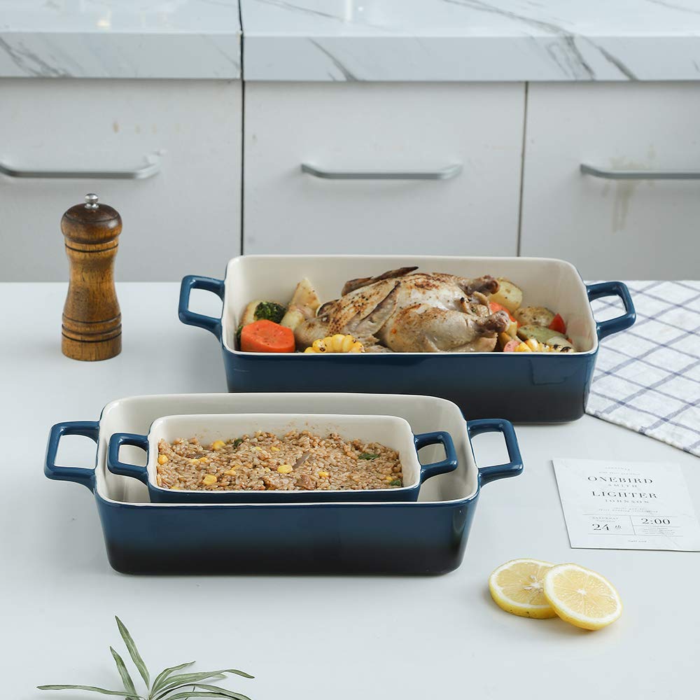 Bakeware Set, Ceramic Baking Dish, Rectangular Baking Pans Set, Casserole Dish for Cooking, Cake Dinner, Kitchen