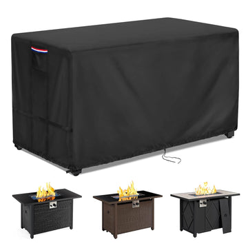 Fire Pit Cover Rectangular Waterproof 600D, 43 x 24 x 25 Inch Black
