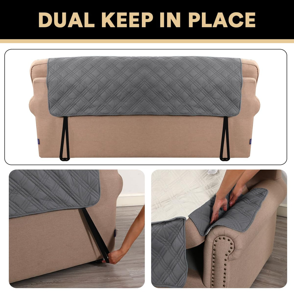 100% Waterproof Loveseat Covers for 2 Cushion Couch Sofa Covers Waterproof and Washable Sofa Slipcover with Side