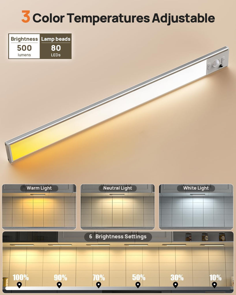 16inch Wireless Under Cabinet Lighting with Remote 2 Pack Closet Lights