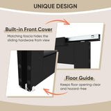 48" x 80" Sliding Closet Door, 5-Lite Frosted Glass Bypass Door with Hardware Kit & Matching Fascia,