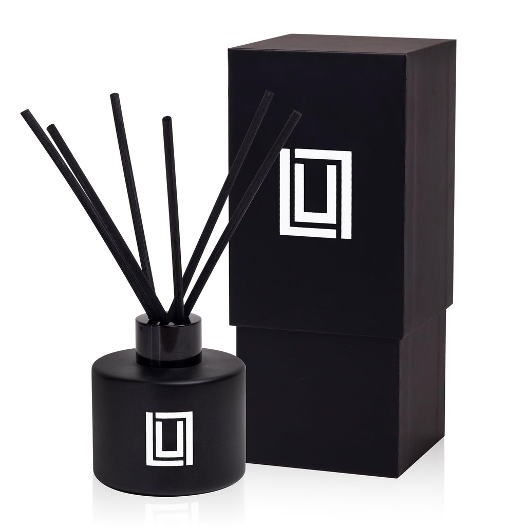 Reed Diffuser Set | Jasmine, Oud & Sandalwood | 6 Reed Sticks | Scent Diffuser Bathroom Living Room & Office - 4.2 FL