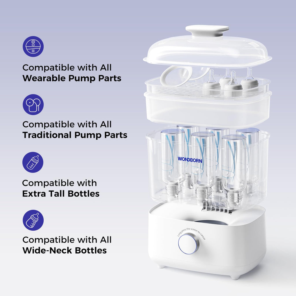 Large Baby Bottle Sterilizer and Dryer, 99.999% Deep Sterilization