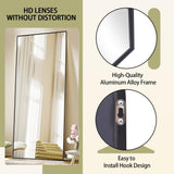 Full Length Mirror with Stand, 56"x21" Floor Mirror with Aluminum Alloy Thin Frame, ShatterVue Tempered Full Body
