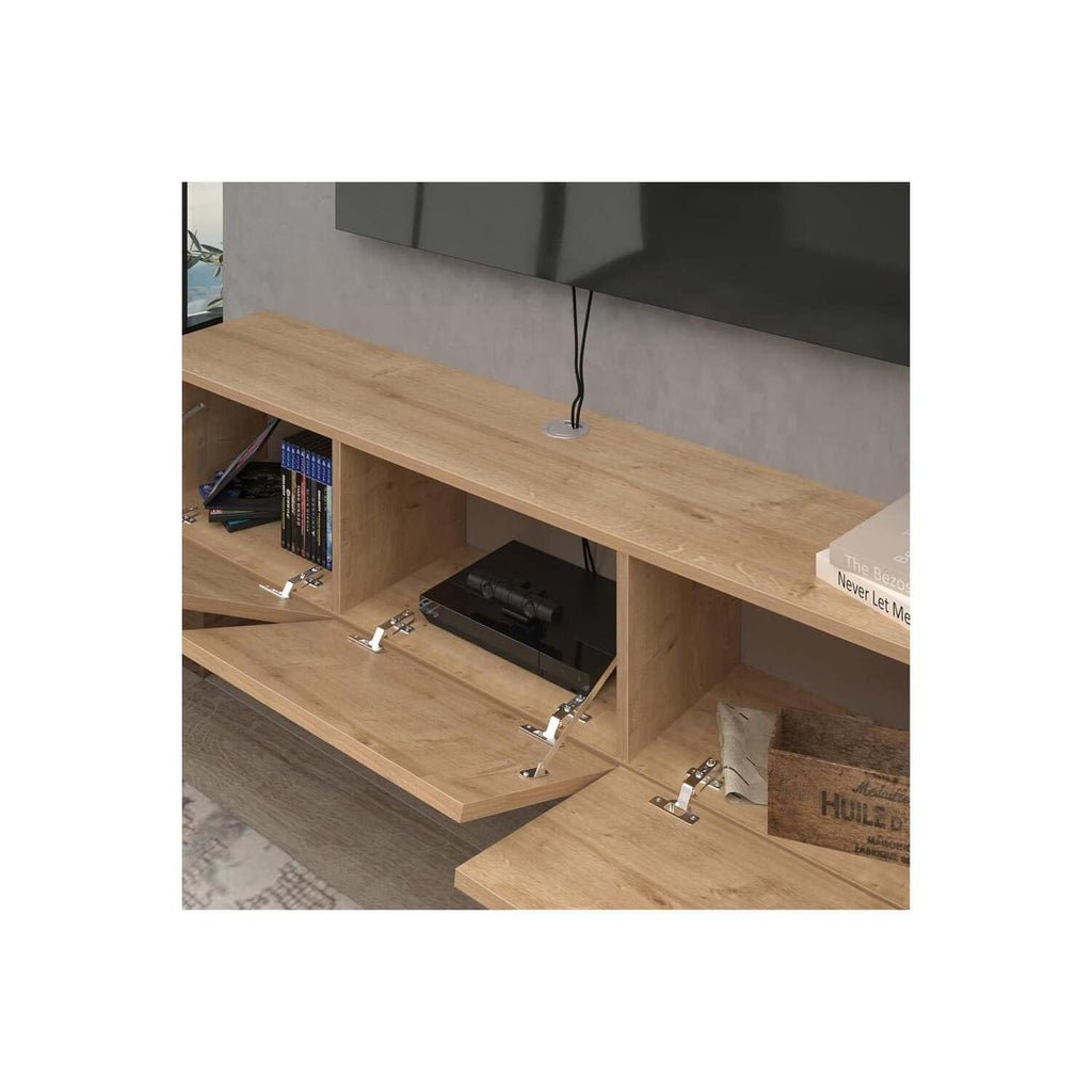 Urban Oasis 65 Inches Luxurious and Durable Floating TV Stand Wall Mounted Entertainment Center with Cable
